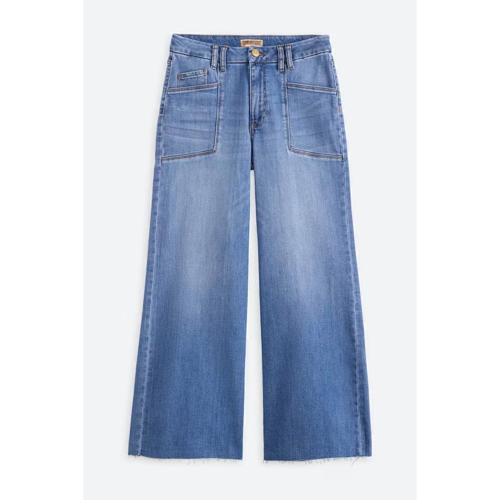 Stitch Fix Kut from the Kloth Meg High Rise Wide Leg Jeans Indigo Raw Hem 6 NWT